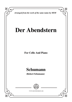 Book cover for Schumann-Der Abendstern,Op.79,No.1,for Cello and Piano