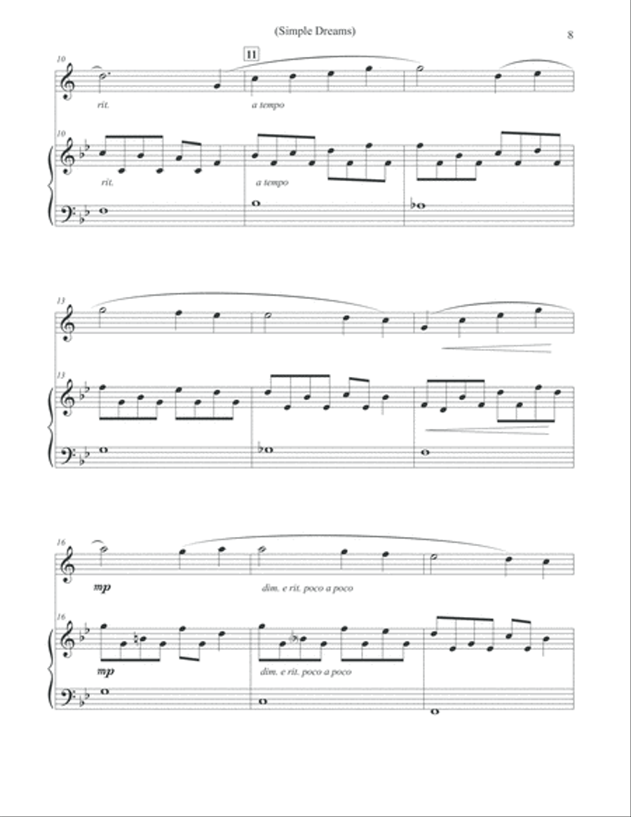 Simple Dreams - Clarinet & Piano Clarinet Solo scores gallery preview page 3