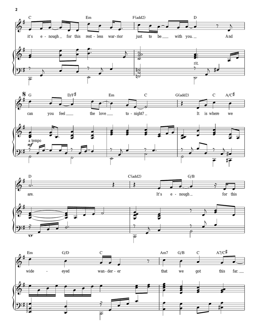 Can You Feel The Love Tonight (from The Lion King) Piano, Vocal scores gallery preview page 2