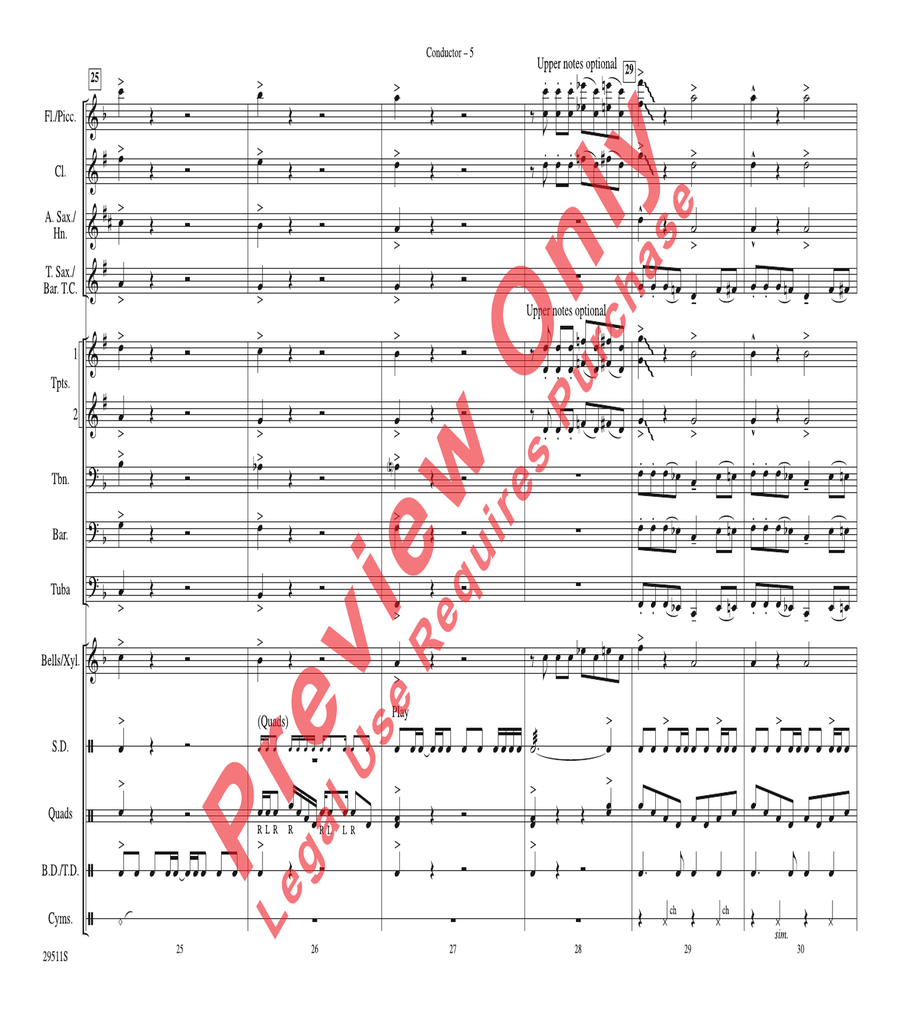 Wipe Out Wipe Out Marching Band scores gallery preview page 5