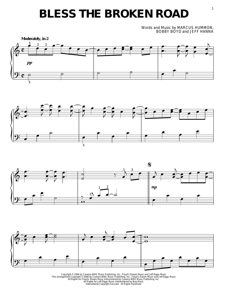 Bless The Broken Road Bless The Broken Road Piano Solo scores gallery preview page 1