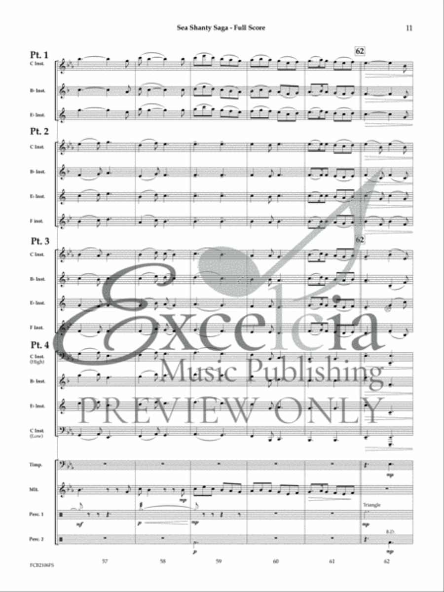 Sea Shanty Saga Concert Band scores gallery preview page 12