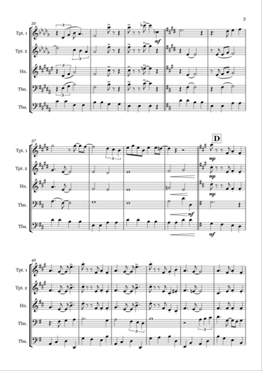 Beyond The Sea Beyond The Sea Brass Quintet scores gallery preview page 3