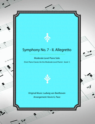 Beethoven Symphony No. 7 in A Major - II. Allegretto Theme - moderate level piano solo