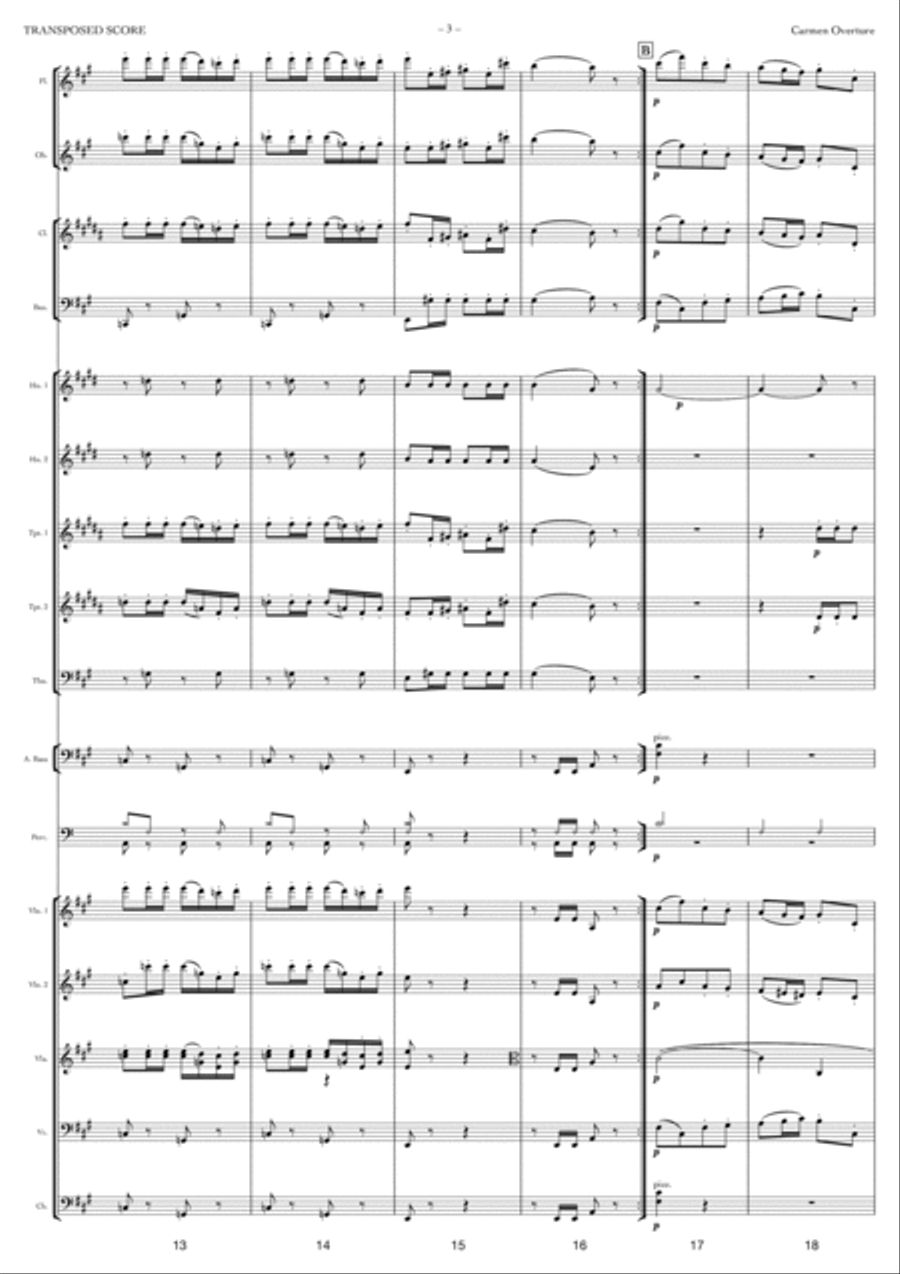Carmen Overture Full Orchestra scores gallery preview page 3