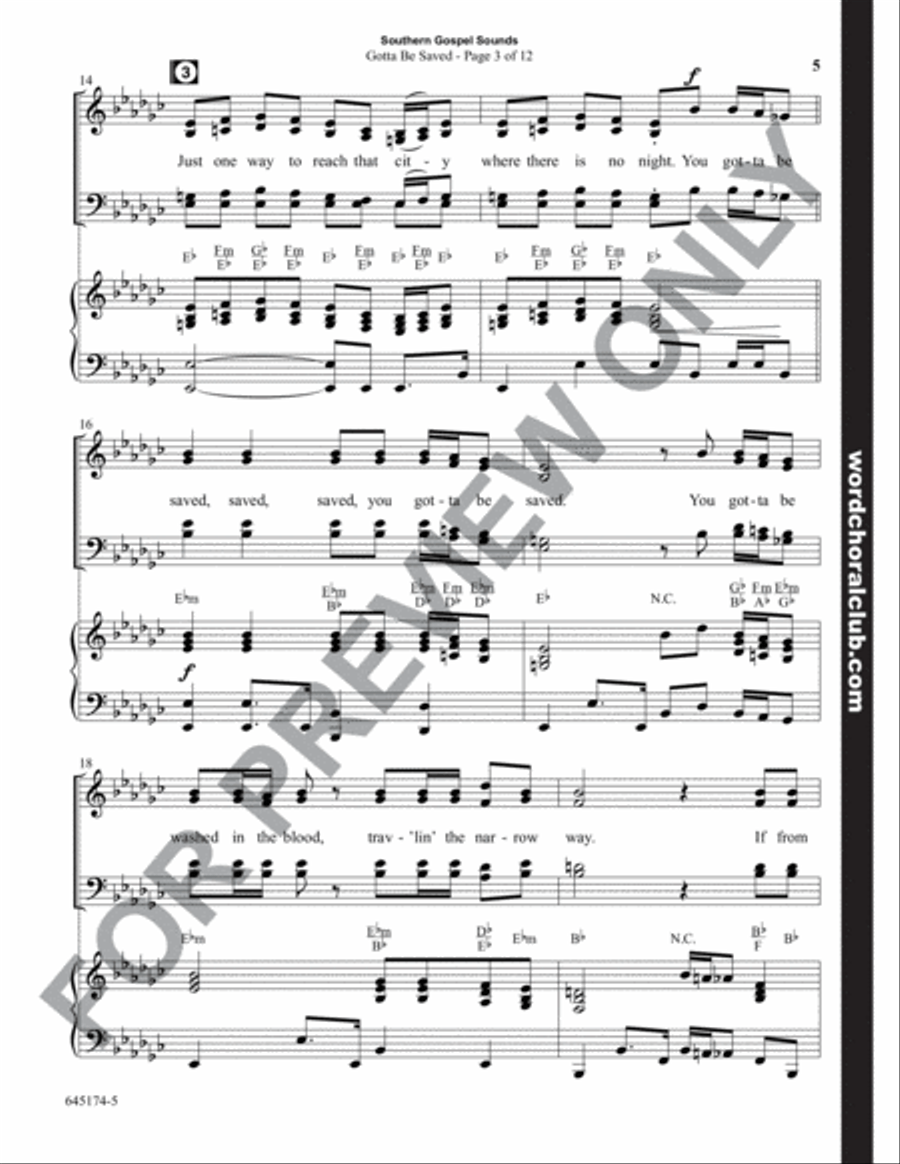 Southern Gospel Sounds - Choral Book 4-Part scores gallery preview page 6