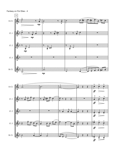Fantasy on Für Elise (Clarinet Choir) image number null