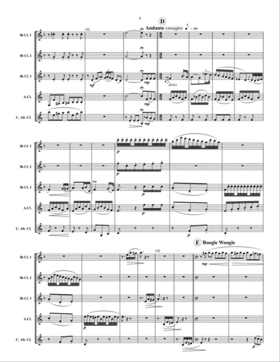 Fur Elise Boogie Woogie Clarinet scores gallery preview page 4