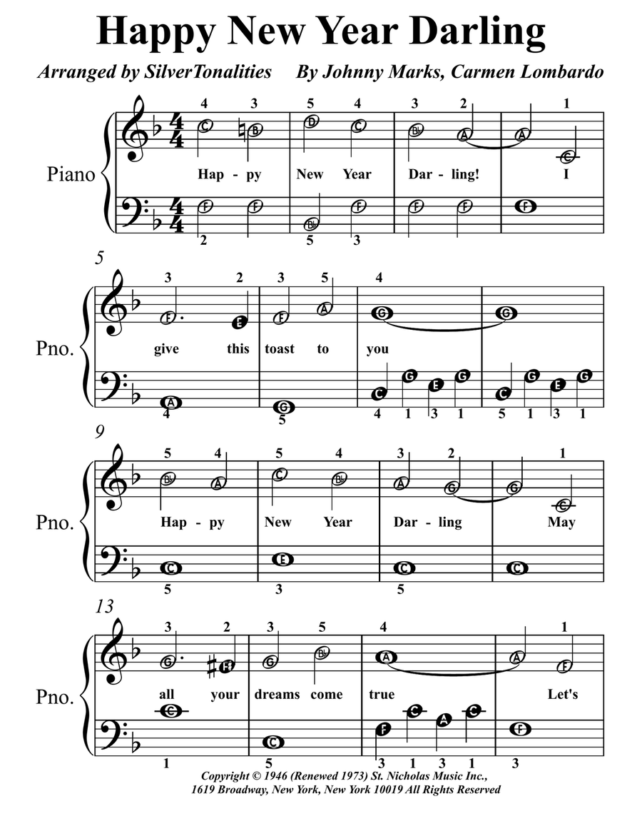 Happy New Year Darling Piano Method scores gallery preview page 1