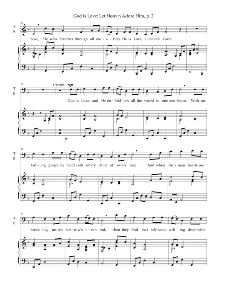 God is Love, Let Heav'n Adore Him - SATB voices, piano image number null