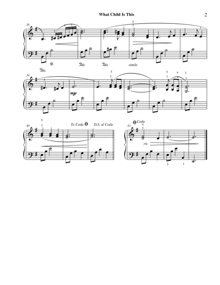 What Child Is This, early intermediate piano solo image number null