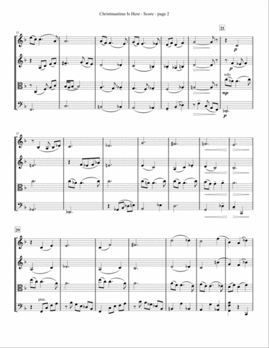 Christmas Time Is Here Christmas Time Is Here String Quartet scores gallery preview page 2