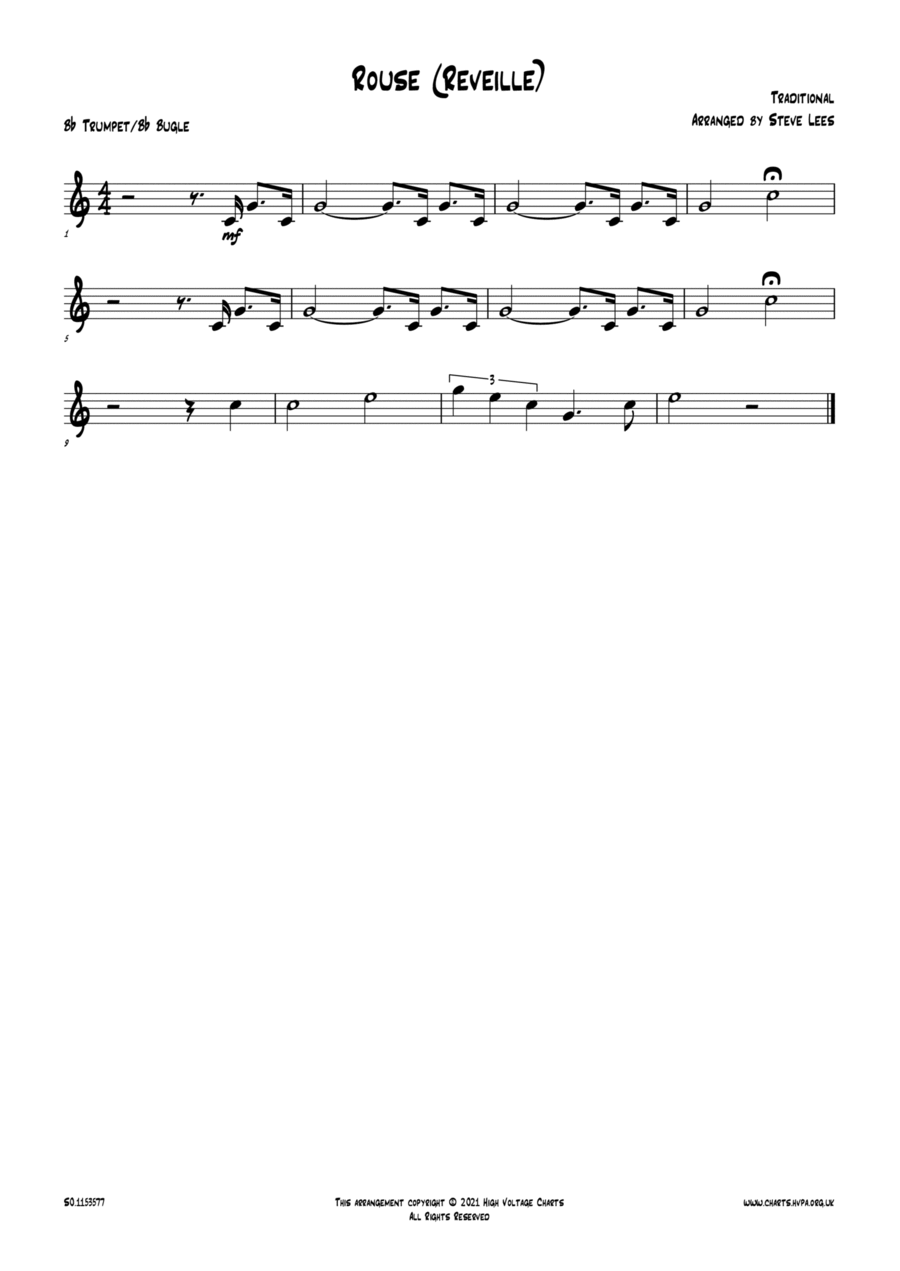 Rouse (Reveille) Trumpet Solo scores gallery preview page 1