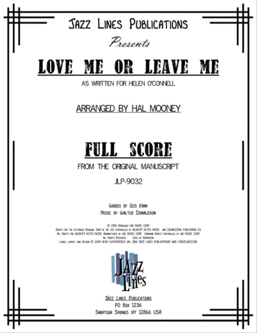 Love Me Or Leave Me Big Band scores gallery preview page 1