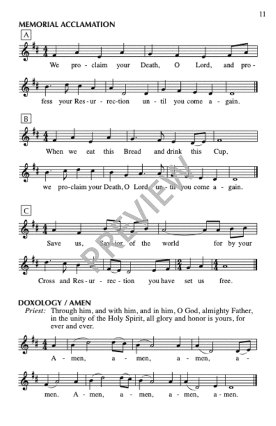 Mass of Joy and Peace, Tenth Anniversary edition - Assembly edition Unison Choir scores gallery preview page 12