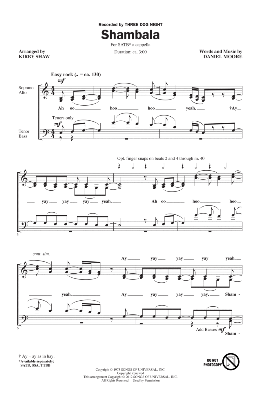 Shambala 4-Part scores gallery preview page 1