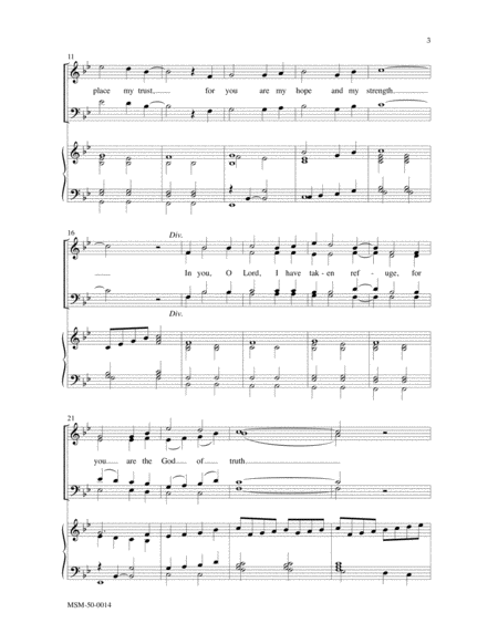 In You, O Lord, I Will Place My Trust (Choral Score) image number null