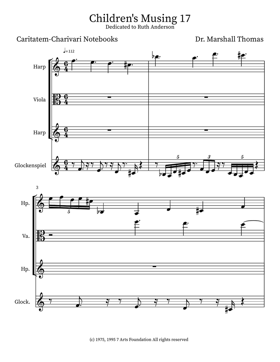 Children's Musing 17 Small Ensemble scores gallery preview page 1