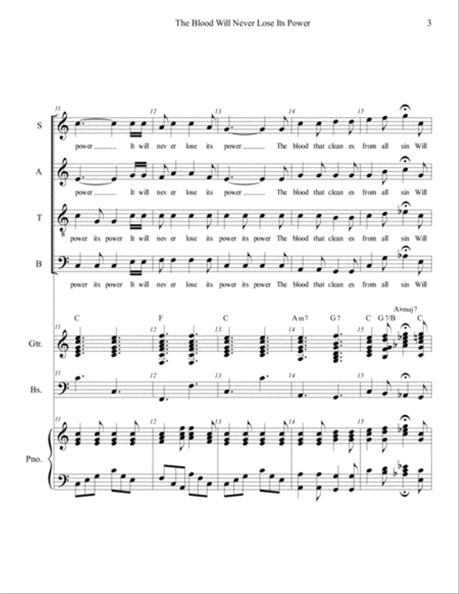 The Blood Will Never Loses Its Power - 1912 4-Part scores gallery preview page 4