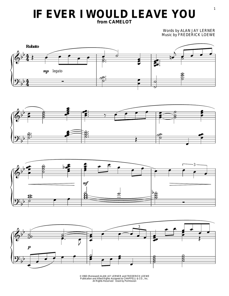If Ever I Would Leave You Piano Solo scores gallery preview page 1