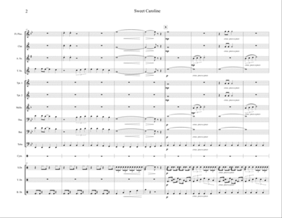 Sweet Caroline Marching Band scores gallery preview page 2