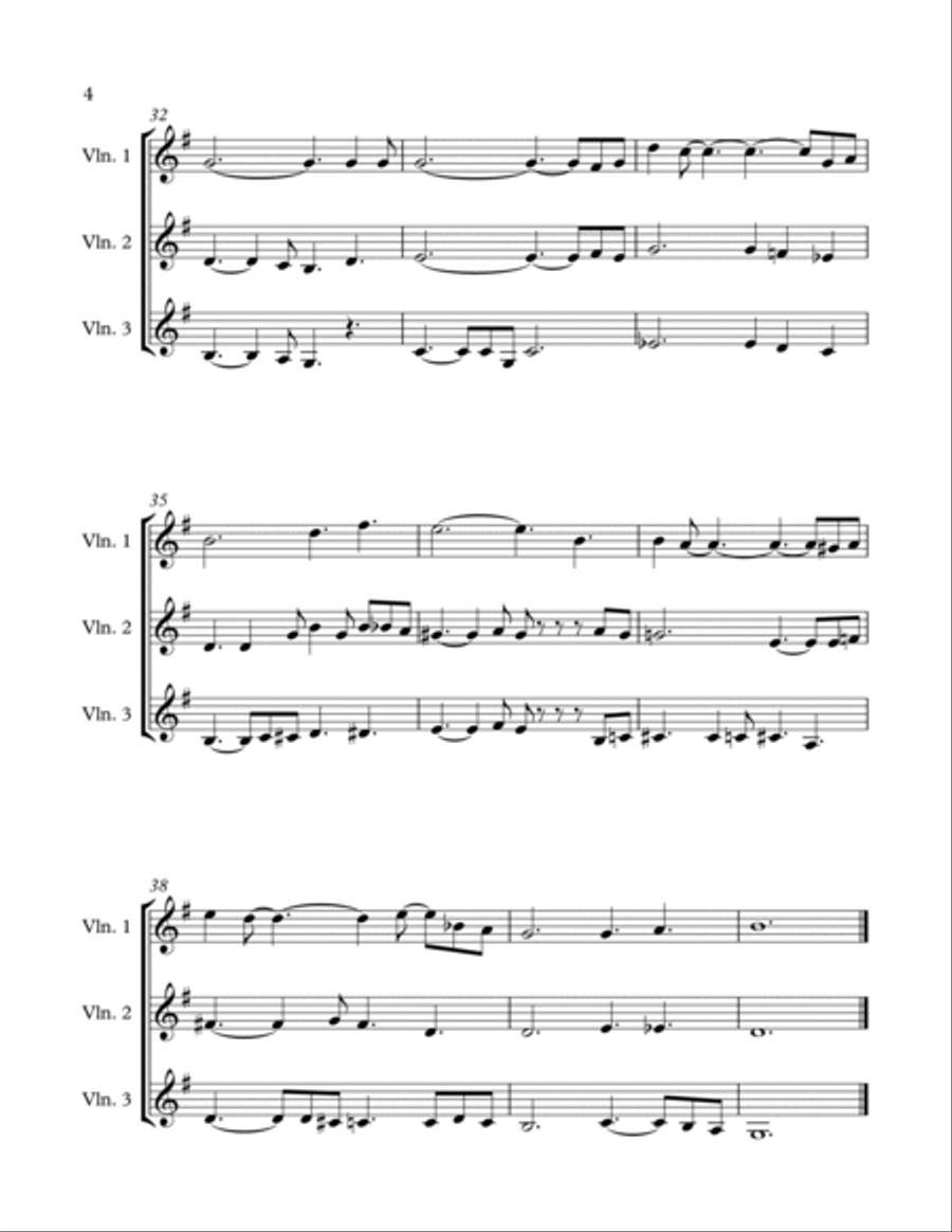 Yclept for three violins String Trio scores gallery preview page 4