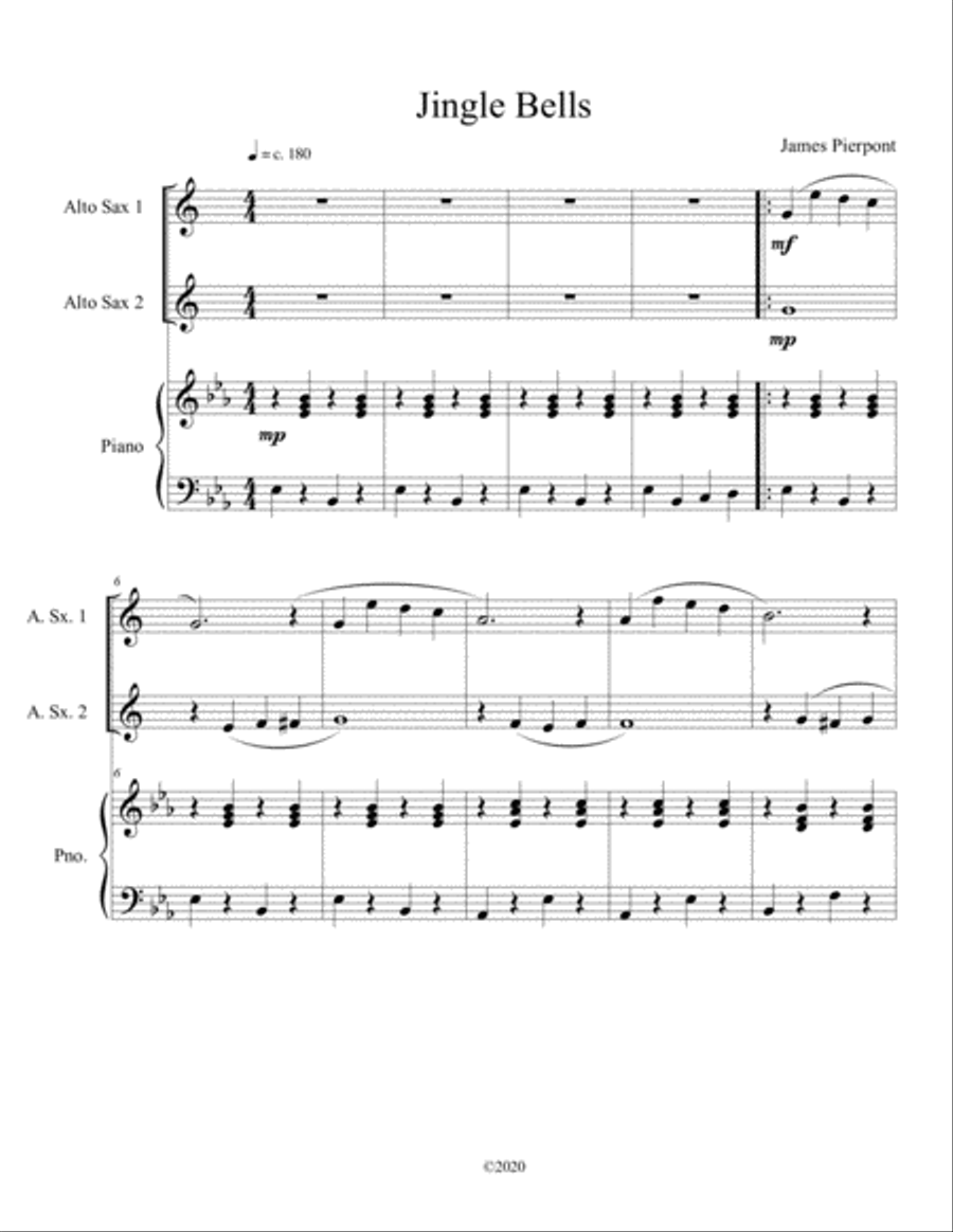10 Christmas Duets for Alto Sax with piano accompaniment vol. 1 image number null