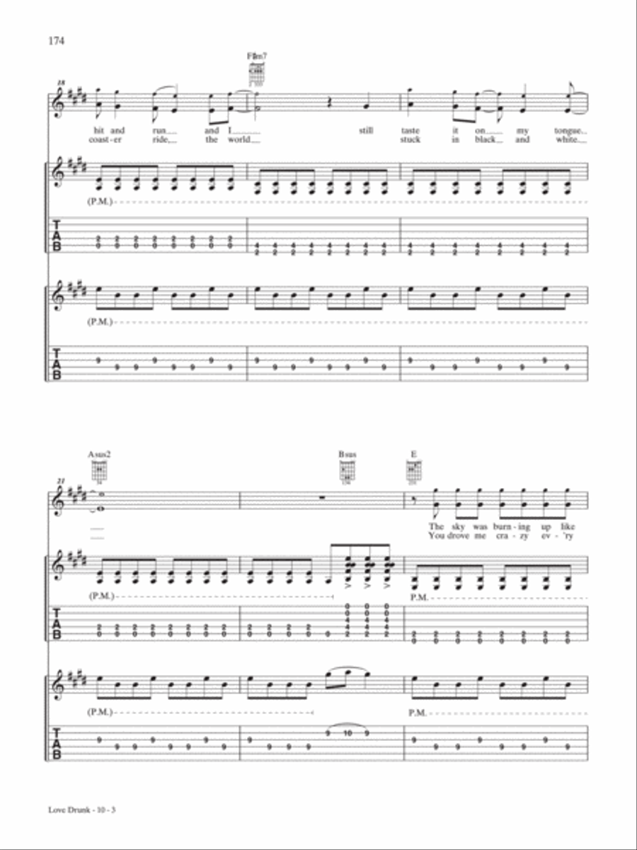 Love Drunk Guitar Tablature scores gallery preview page 3