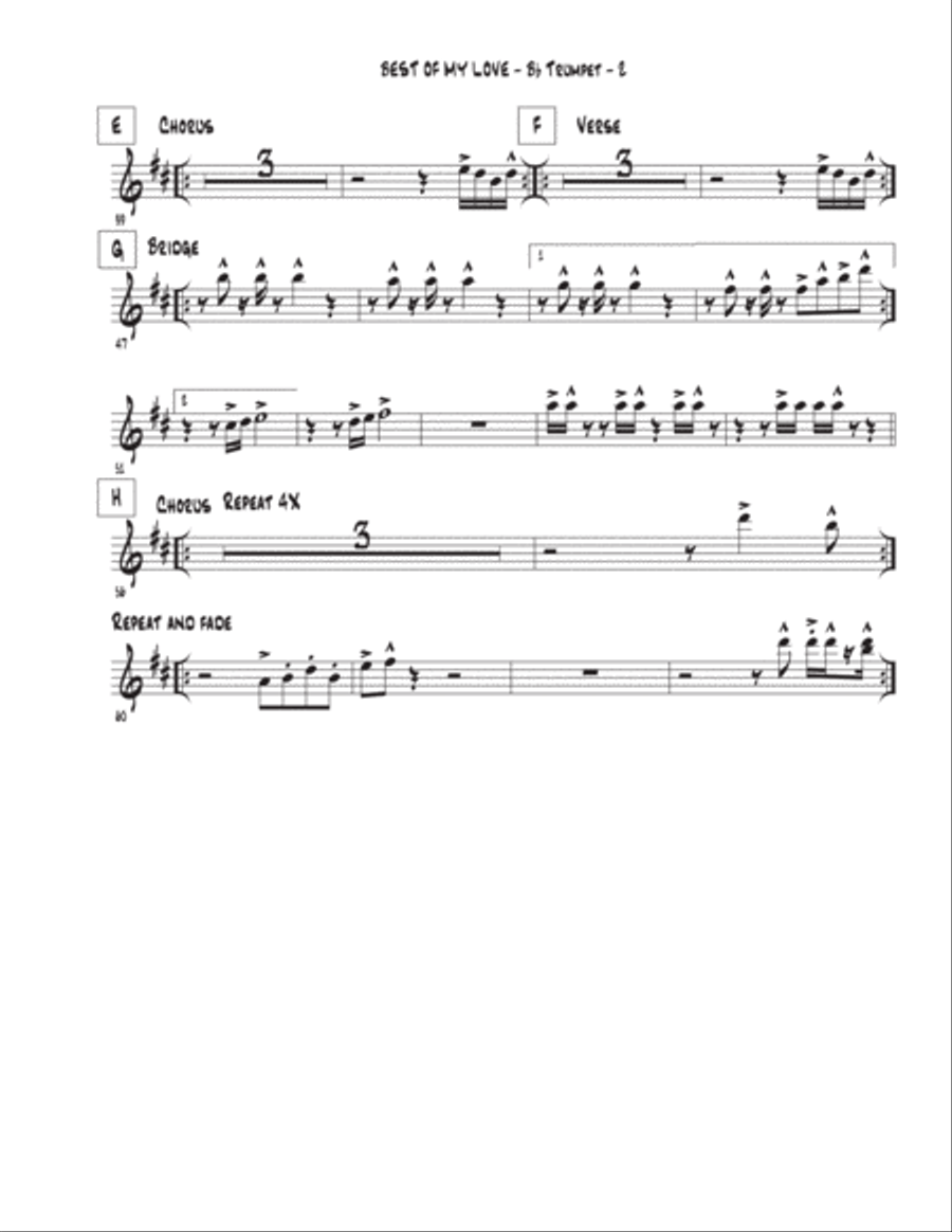 Best Of My Love Best Of My Love Tenor Saxophone scores gallery preview page 6