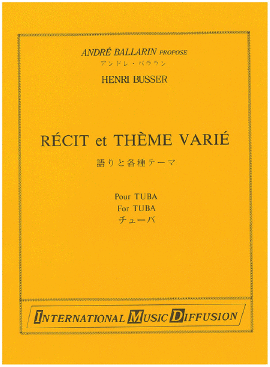 Recit et Theme Varie Tuba scores gallery preview page 1