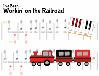 Book cover for I've Been Working on the Railroad - Pre-staff Finger Numbers on Black Keys