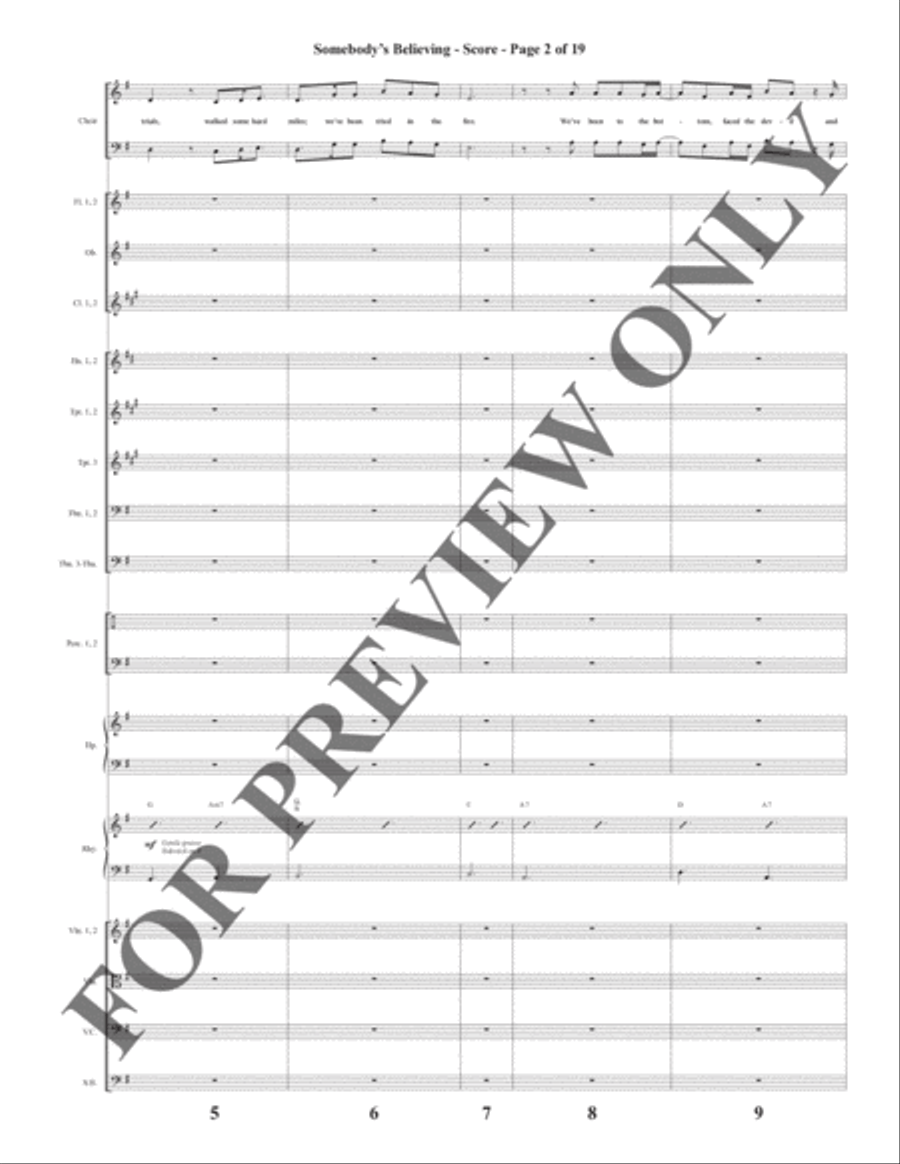 Somebody's Believing - Orchestration Choir scores gallery preview page 3