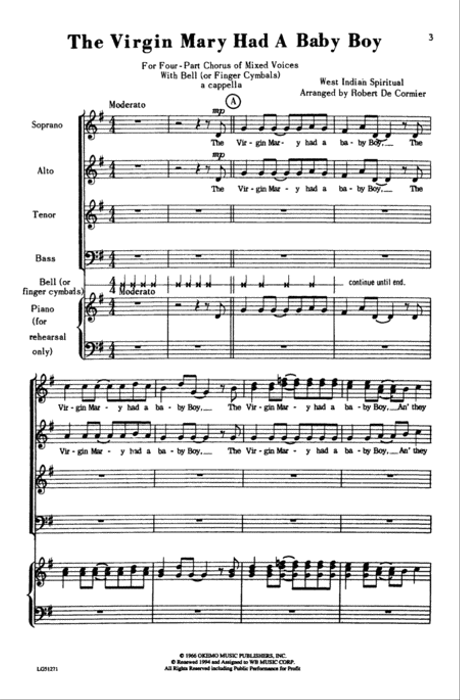 The Virgin Mary Had a Baby Boy 4-Part scores gallery preview page 17