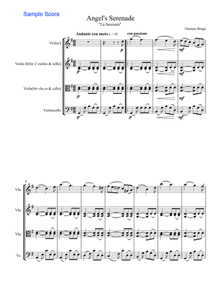 Book cover for ANGEL'S SERENADE String Trio, Intermediate Level for 2 violins and cello or violin, viola and cello