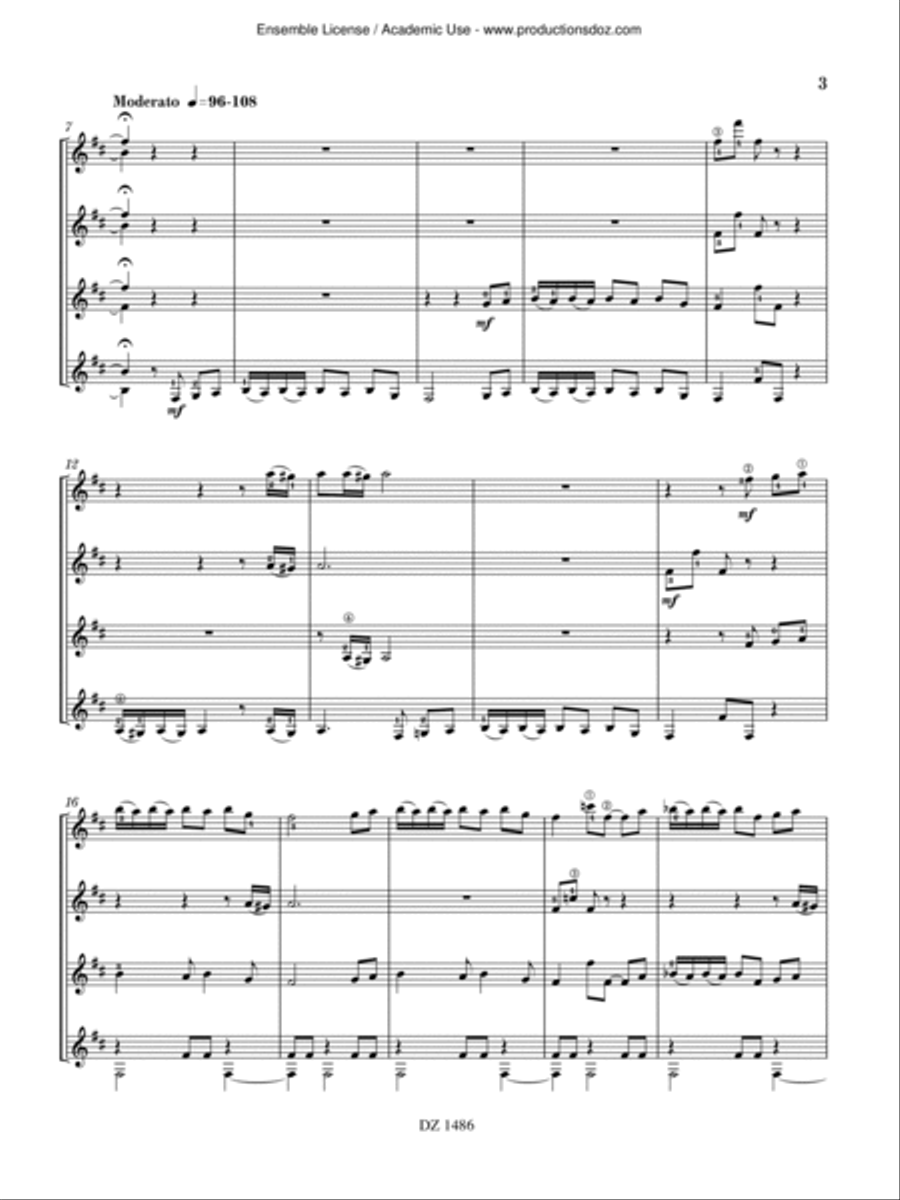 Café turc Guitar Ensemble scores gallery preview page 3
