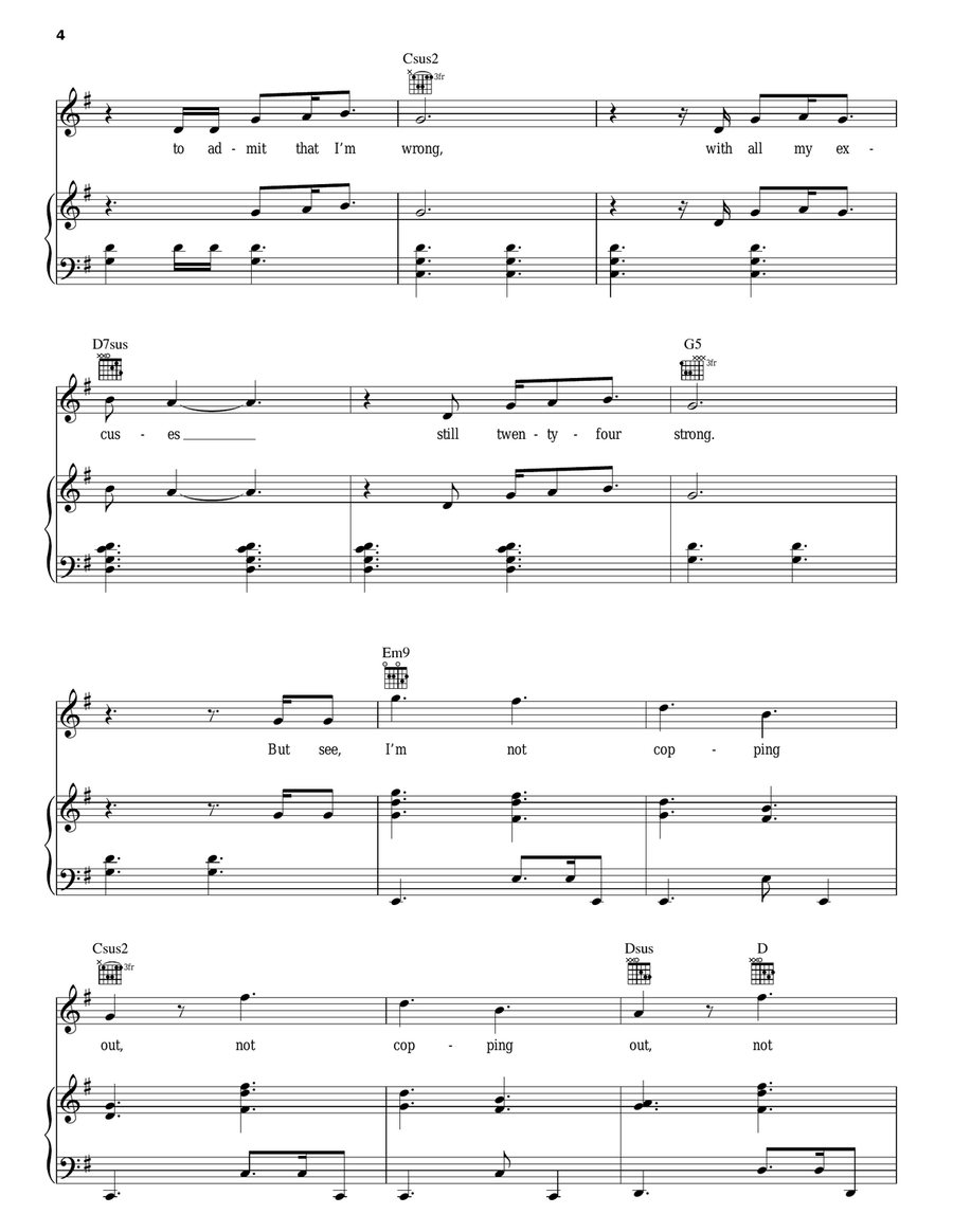 Twenty-Four Twenty-Four Piano, Vocal, Guitar scores gallery preview page 4