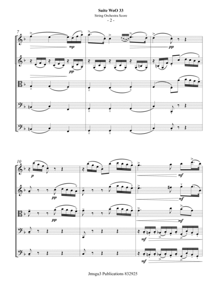 Beethoven: Suite WoO 33 for String Orchestra - Score Only image number null