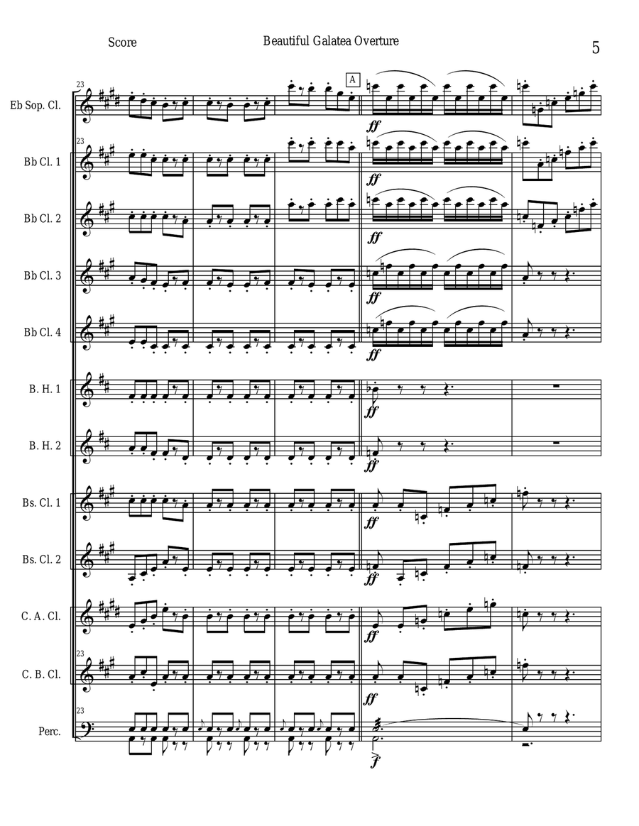 Beautiful Galatea Overture Woodwind Ensemble scores gallery preview page 5