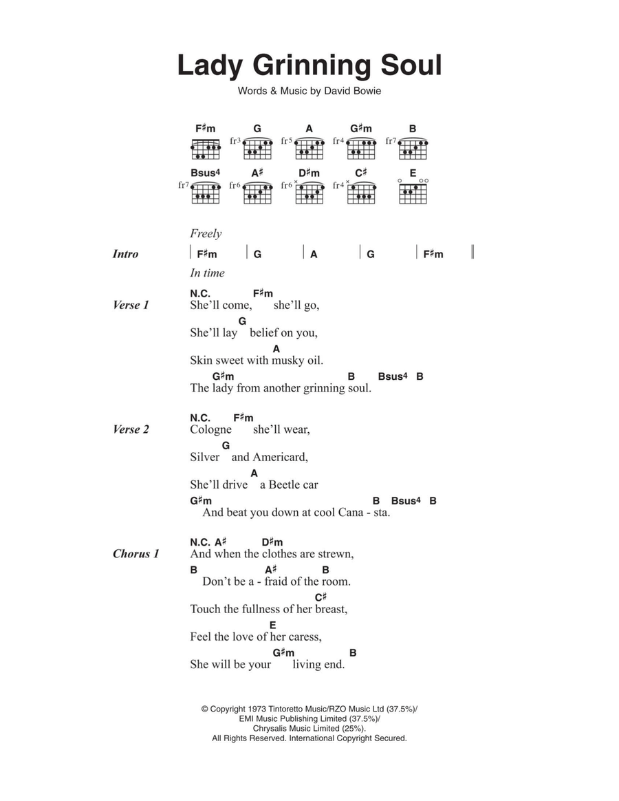 Lady Grinning Soul Acoustic Guitar scores gallery preview page 1