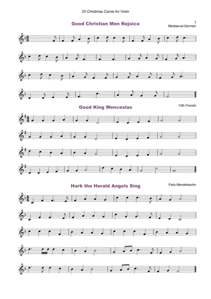 20 Favourite Christmas Carols for solo Violin and Piano image number null