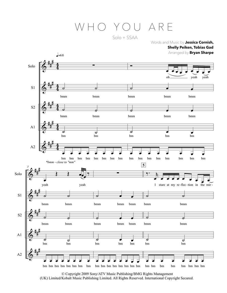 Who You Are SSA scores gallery preview page 1