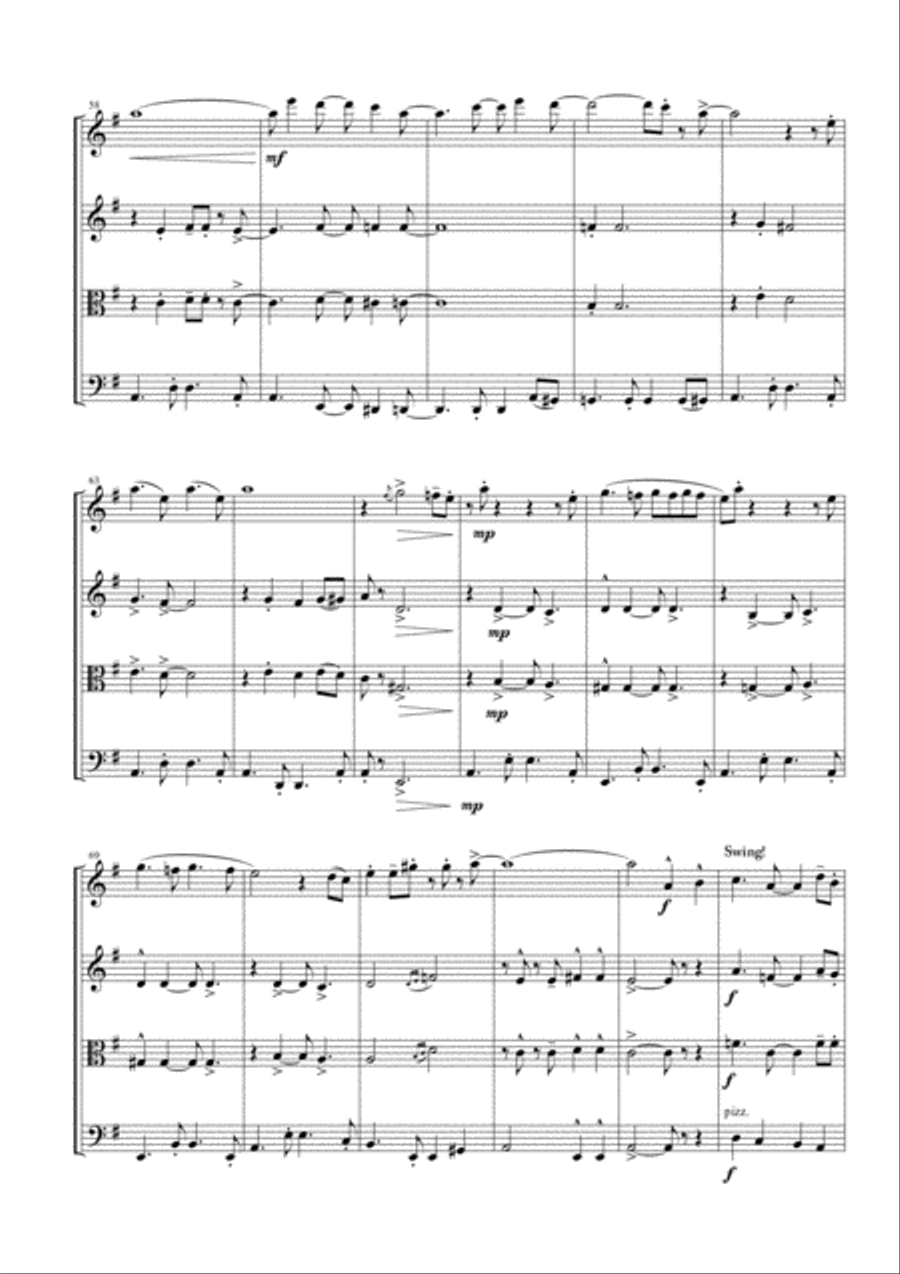 Mas Que Nada String Quartet scores gallery preview page 5