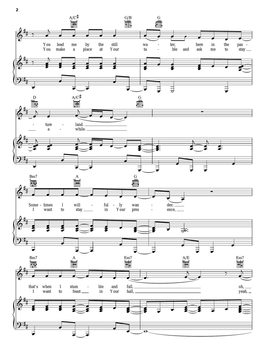 Hunger And Thirst Hunger And Thirst Piano, Vocal, Guitar scores gallery preview page 2
