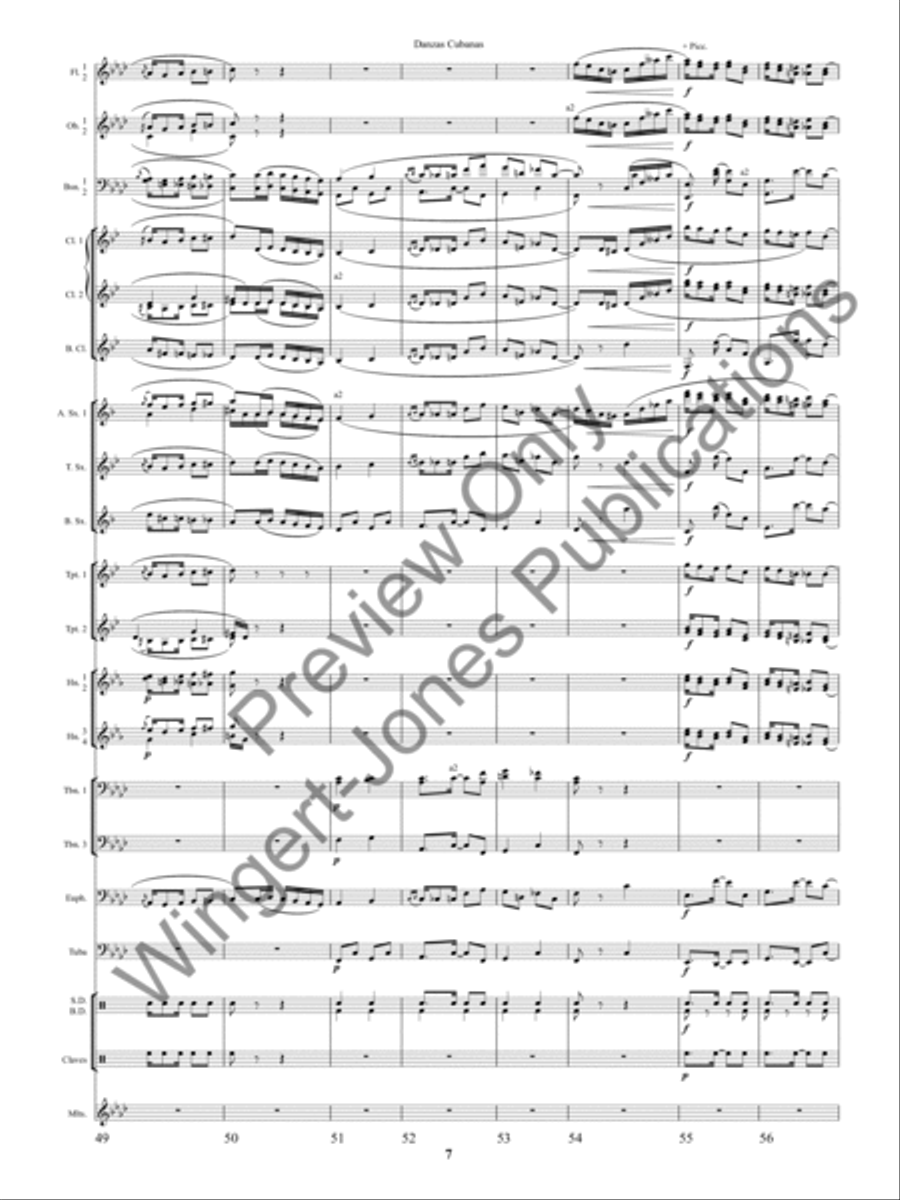 Danzas Cubanas Concert Band scores gallery preview page 10