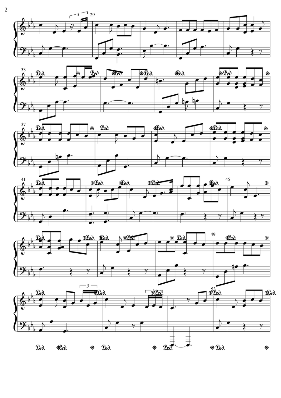 Tình đơn côi Piano Solo scores gallery preview page 2