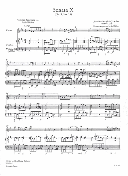 12 Sonate IV (no. 10-12) Op. 3