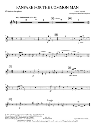 Fanfare For The Common Man (arr. Robert Longfield) - Eb Baritone Saxophone