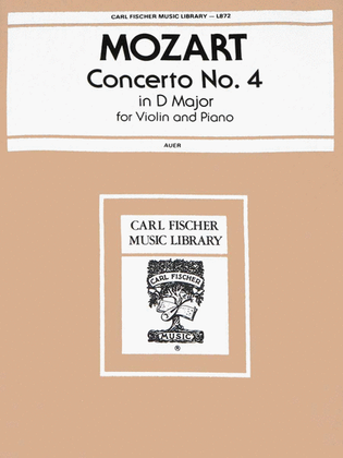 Book cover for Concerto No. 4 in D Major, K. 218