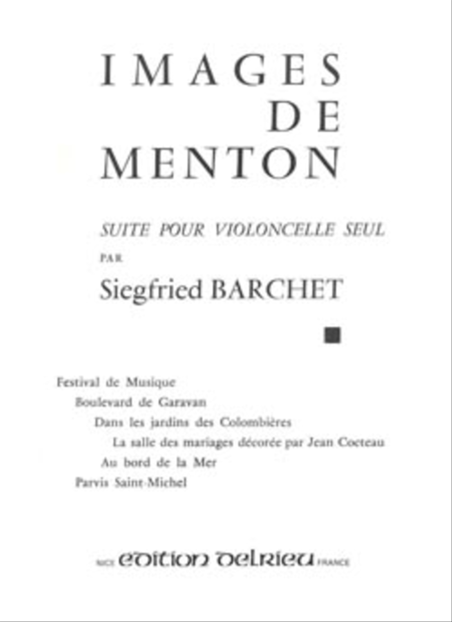 Images De Menton Cello scores gallery preview page 1