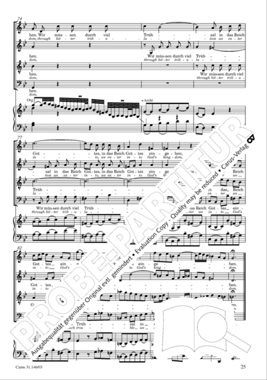 Through bitter tribulation we enter into God's kingdom (Wir mussen durch viel Trubsal in das Reich Gottes eingehen) 4-Part scores gallery preview page 26